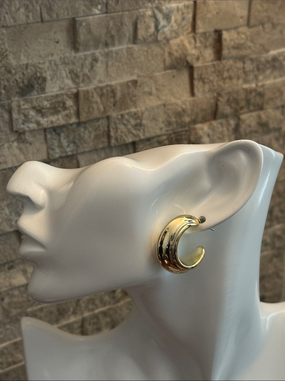 Gold Crescent Hoop Earrings - Women Jewelry